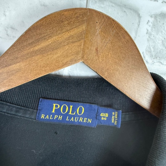 Polo Ralph Lauren Solid Black & Red Pony Collared Polo Shirt Mens BIG 4XB - Picture 3 of 8